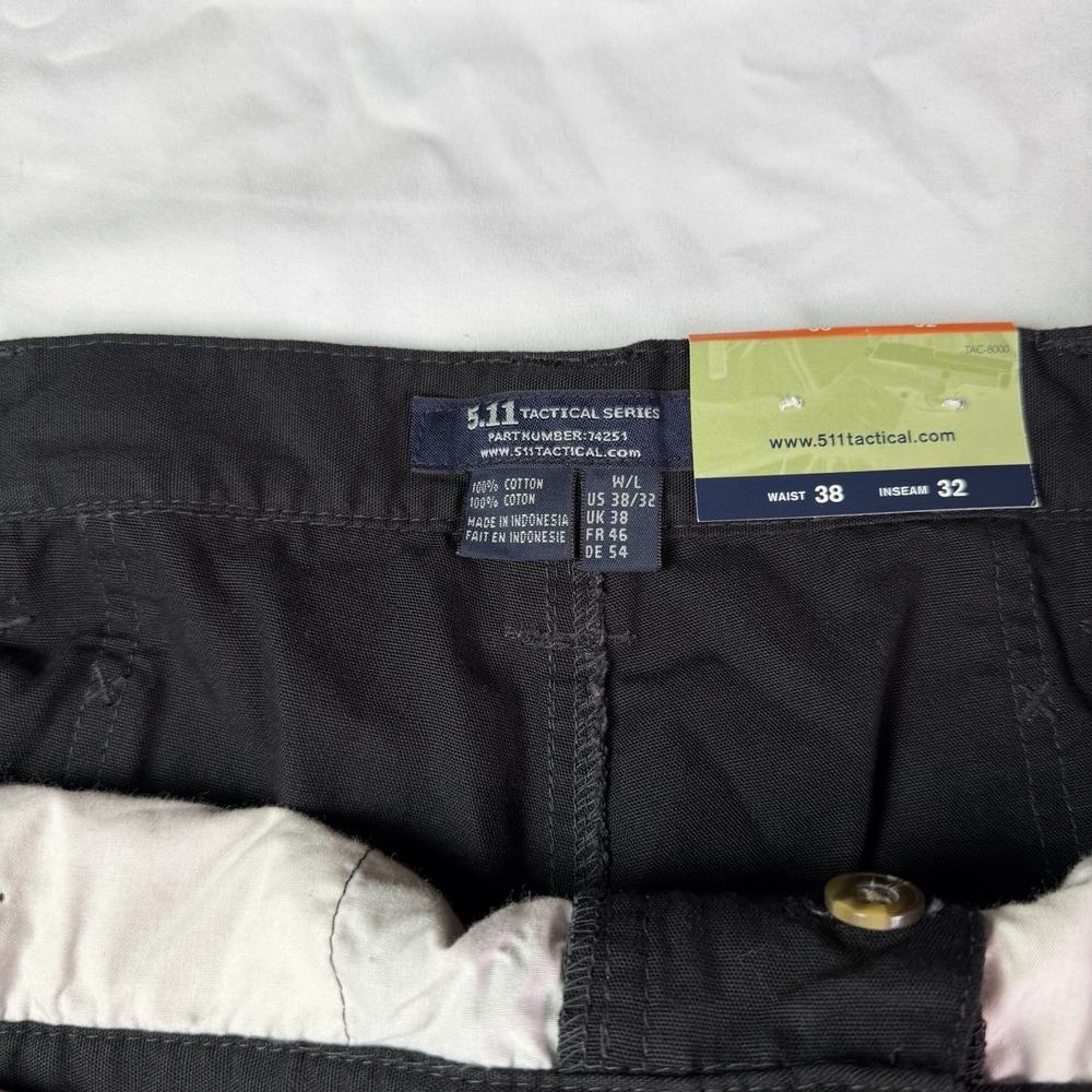 5.11 Men's Tactical Pants 74251, 38 X 32, Black, 100% Authentic, NEW - Picture 8 of 8